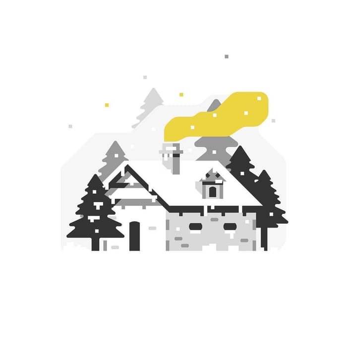 Winter cabin — vector artwork by Jérémy Gautrais