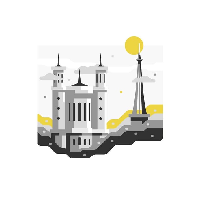 Lyon — vector artwork by Jérémy Gautrais