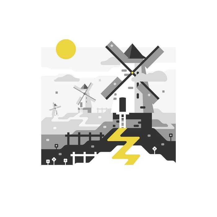 Windmill — vector artwork by Jérémy Gautrais