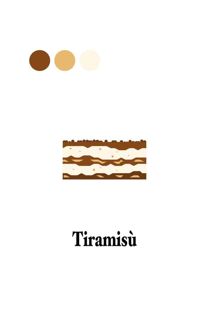 Flat tiramisu — vector artwork by Jérémy Gautrais