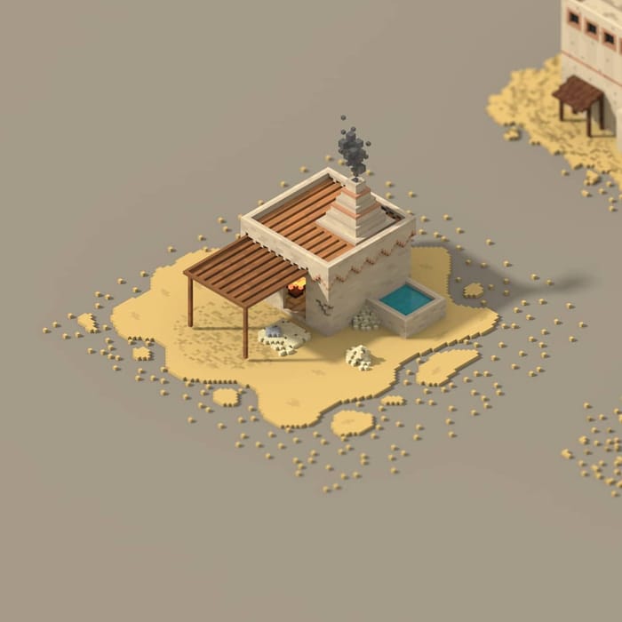 Egypt foundry — voxel artwork by Jérémy Gautrais