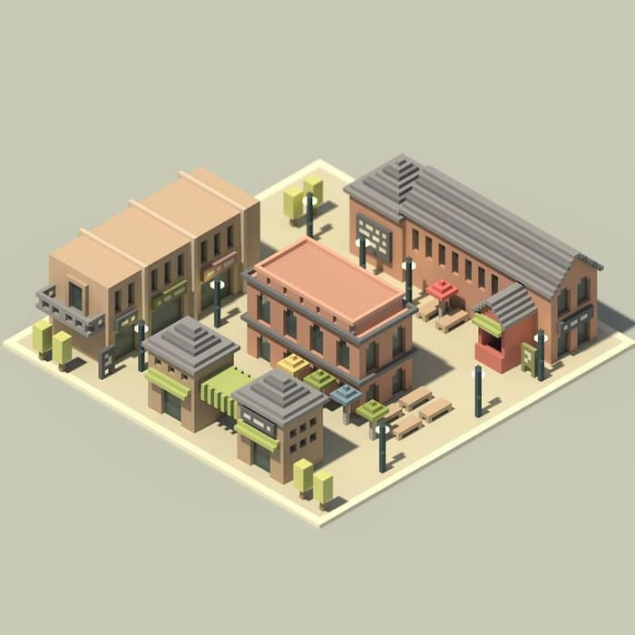Pocket city — voxel artwork by Jérémy Gautrais