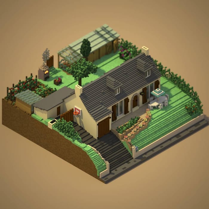Home — voxel artwork by Jérémy Gautrais