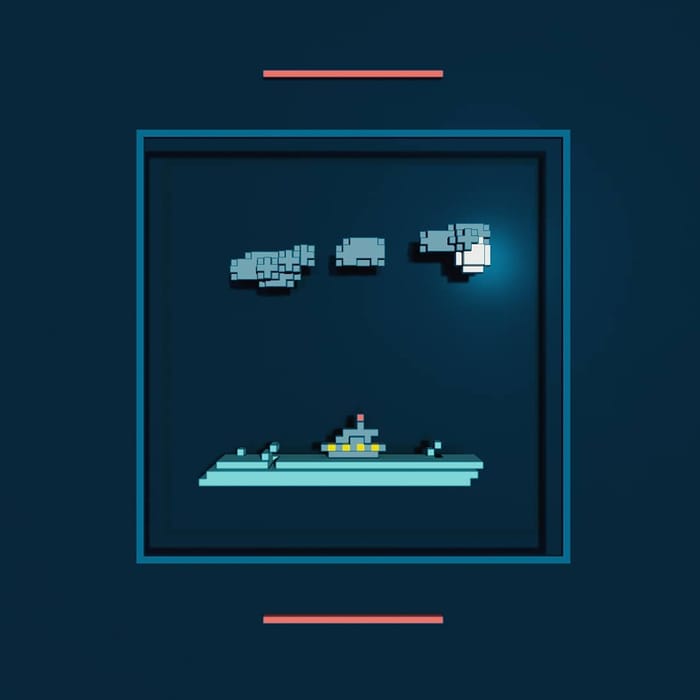 Sea is calm — voxel artwork by Jérémy Gautrais