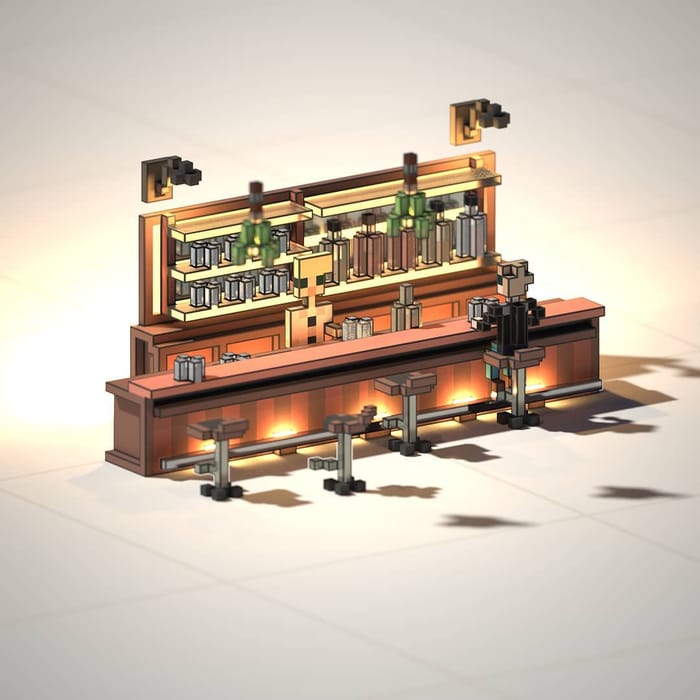 At the bar — voxel artwork by Jérémy Gautrais