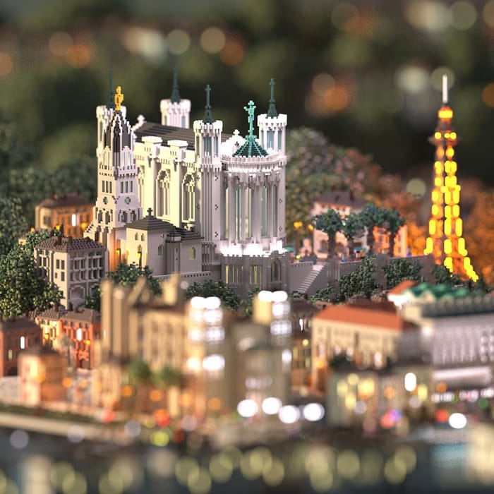 Fourviere hill — voxel artwork by Jérémy Gautrais