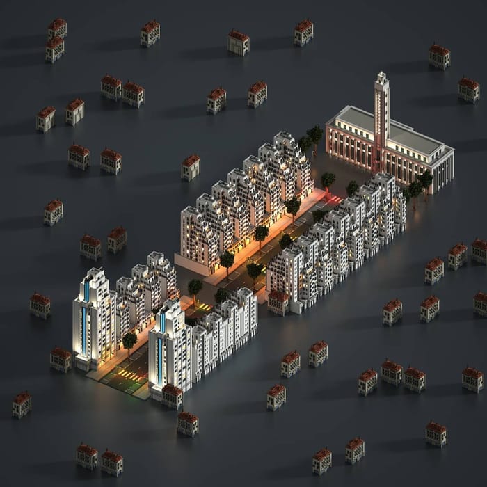 Lyon gratte ciel — voxel artwork by Jérémy Gautrais