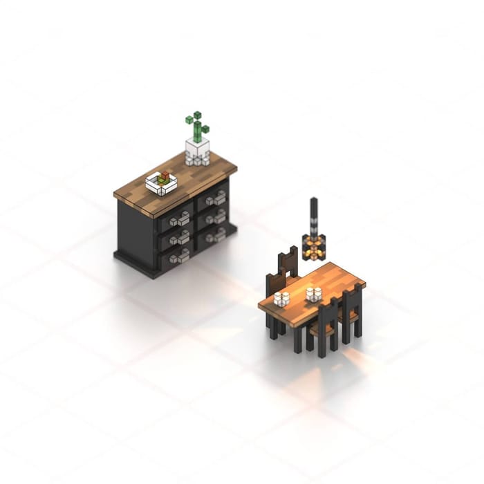 Furniture — voxel artwork by Jérémy Gautrais