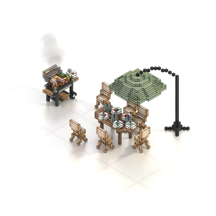 Low poly barbecue — voxel artwork by Jérémy Gautrais