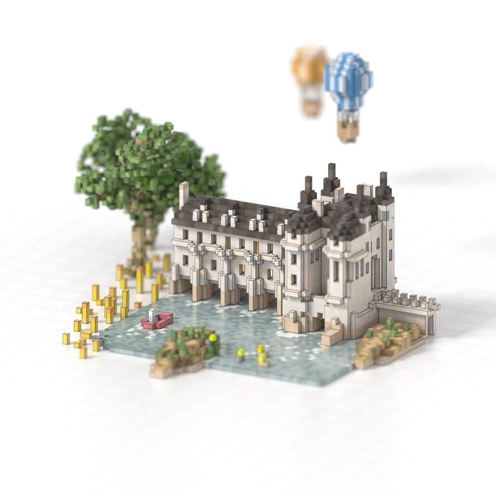 Chenonceaux castle — voxel artwork by Jérémy Gautrais