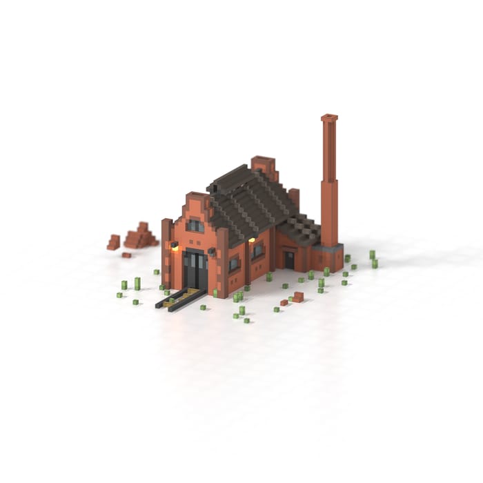 Brick factory — voxel artwork by Jérémy Gautrais