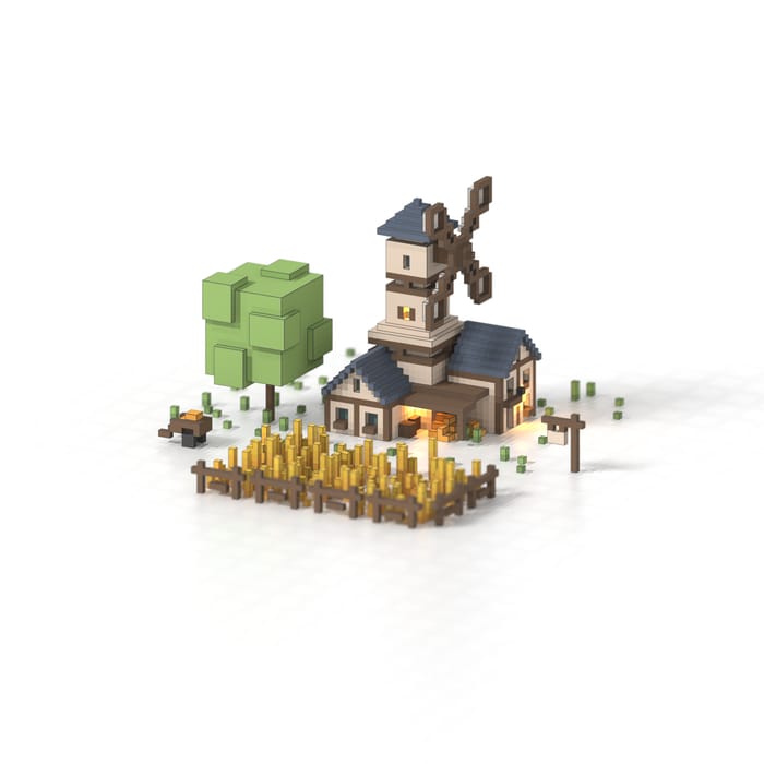 Windmill — voxel artwork by Jérémy Gautrais