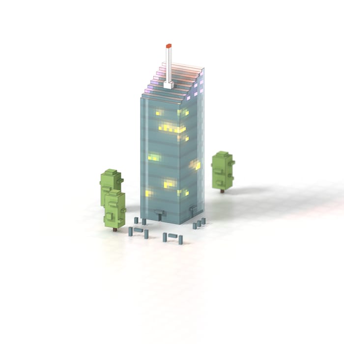 Skyscraper — voxel artwork by Jérémy Gautrais