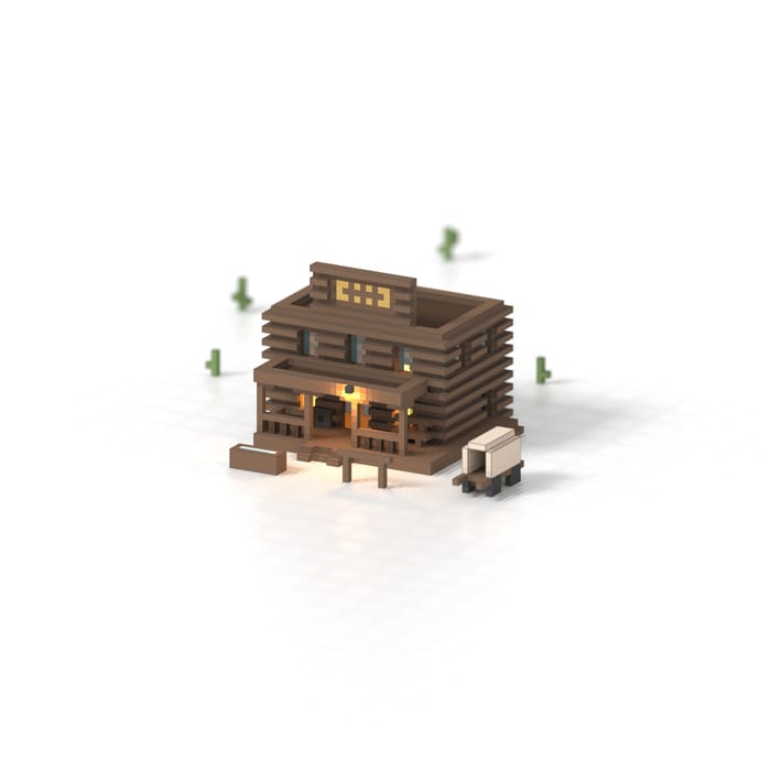 Saloon — voxel artwork by Jérémy Gautrais