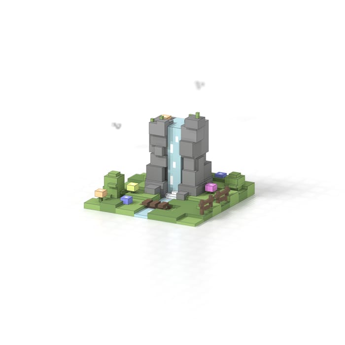 Cascade — voxel artwork by Jérémy Gautrais