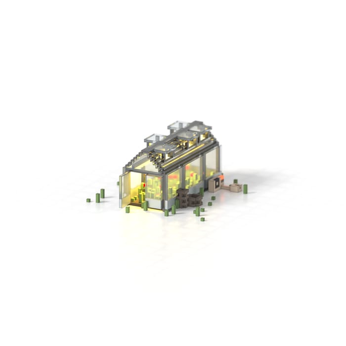 Glasshouse — voxel artwork by Jérémy Gautrais